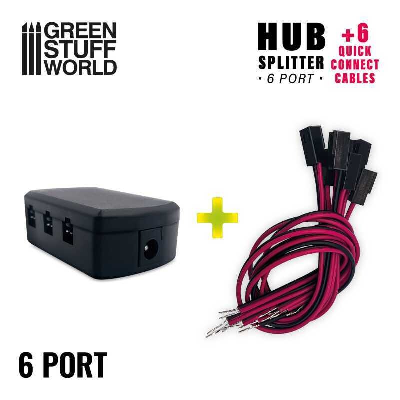 6-port HUB Splitter + 6 quick connect cables - Greenstuff World 6-port HUB Splitter + 6 quick connect cables - Greenstuff World