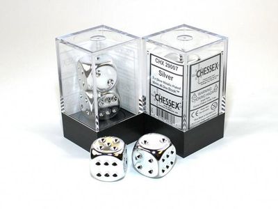 Silber Metallic 16mm d6 Pair - (2) - Chessex Silber Metallic 16mm d6 Pair - (2) - Chessex