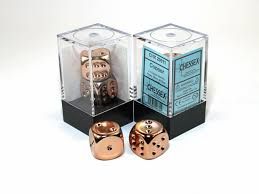 Kupfer Metallic 16mm d6 Pair - (2) - Chessex