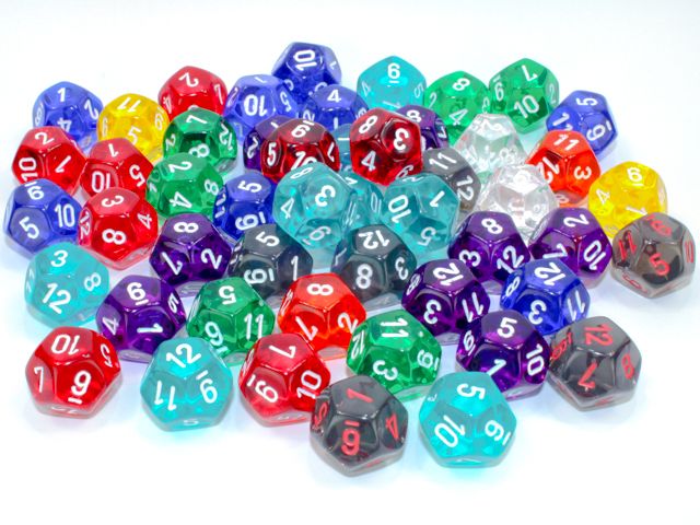 W12 D12 Translucent (1) Random - Chessex W12 D12 Translucent (1) Random - Chessex