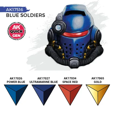 Blue Soldiers 4 x 18mL (Quick Gen Set) - AK Interactive