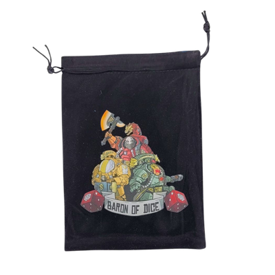 Premium Black Dice Bag - Space Dwarves - Baron of Dice