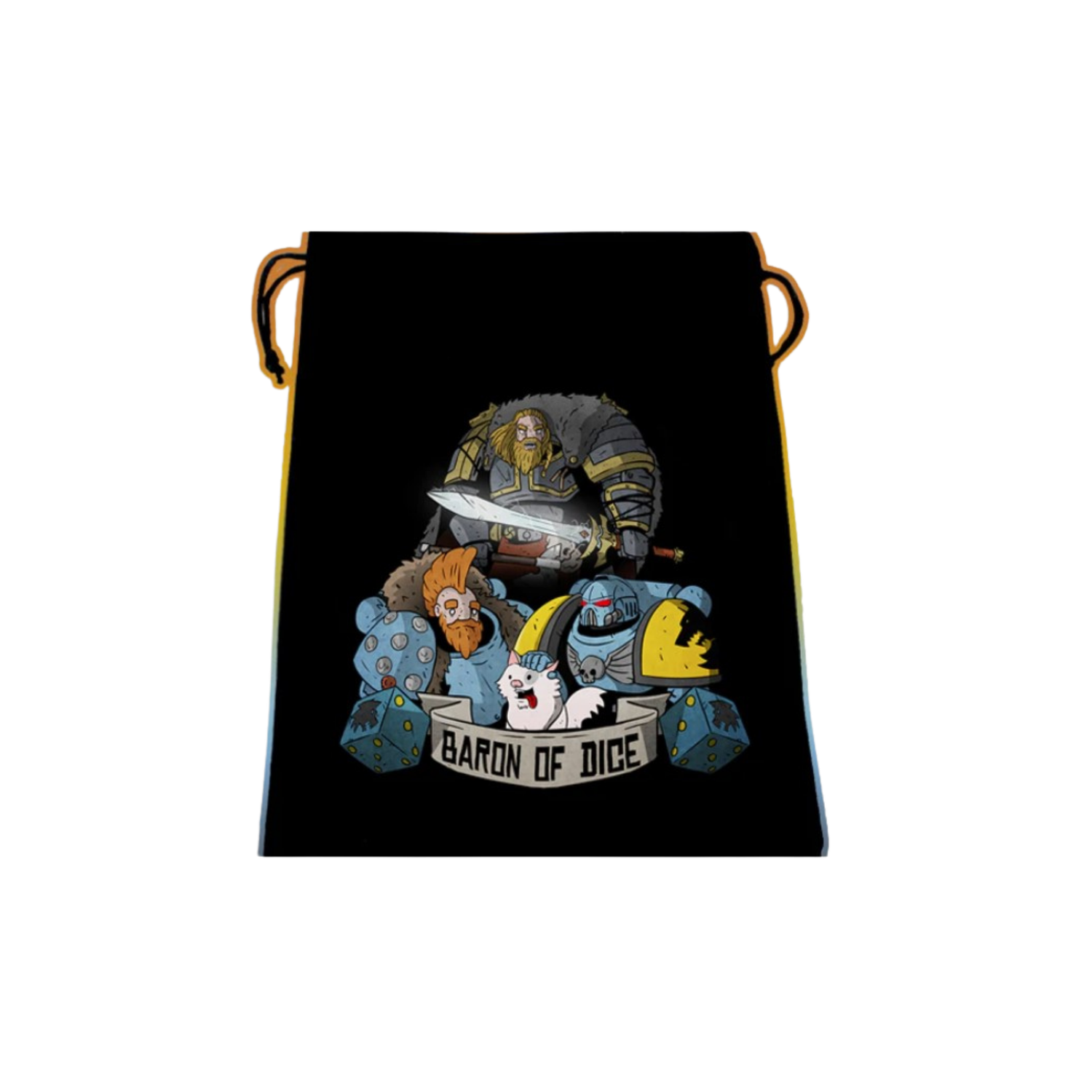 Premium Black Dice Bag - Wolf Pack - Baron of Dice