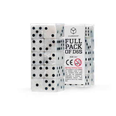 Full Pack of D6s: Pearl&Black - Würfel - Q-Workshop