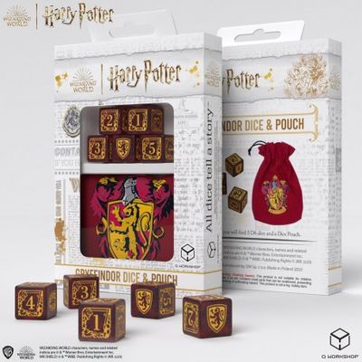 Harry Potter. Gryffindor Dice & Pouch - Würfel (5) - Q-Workshop