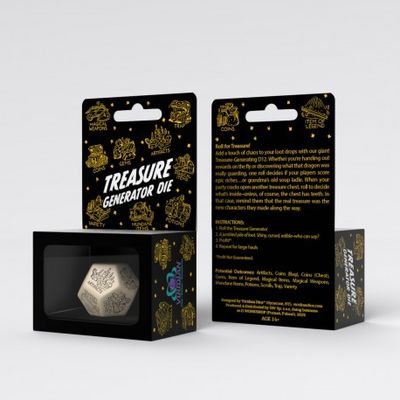 Treasure Generator Die: Beige&Black - Q-Workshop