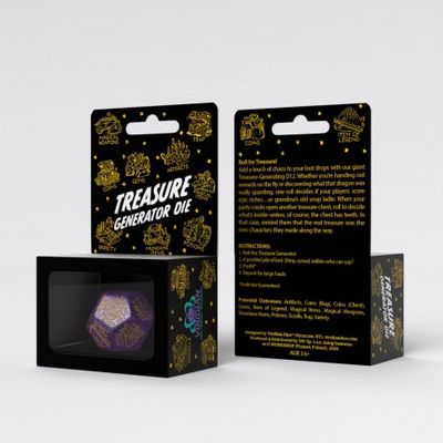 Treasure Generator Die: Shimmering Purple&Gold - Q-Workshop