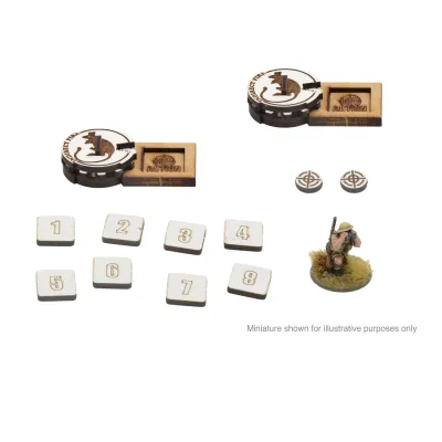 Bolt Action MDF Artillery Zeroing In Markers - British 8th Army 'Desert Rats' - Bolt Action