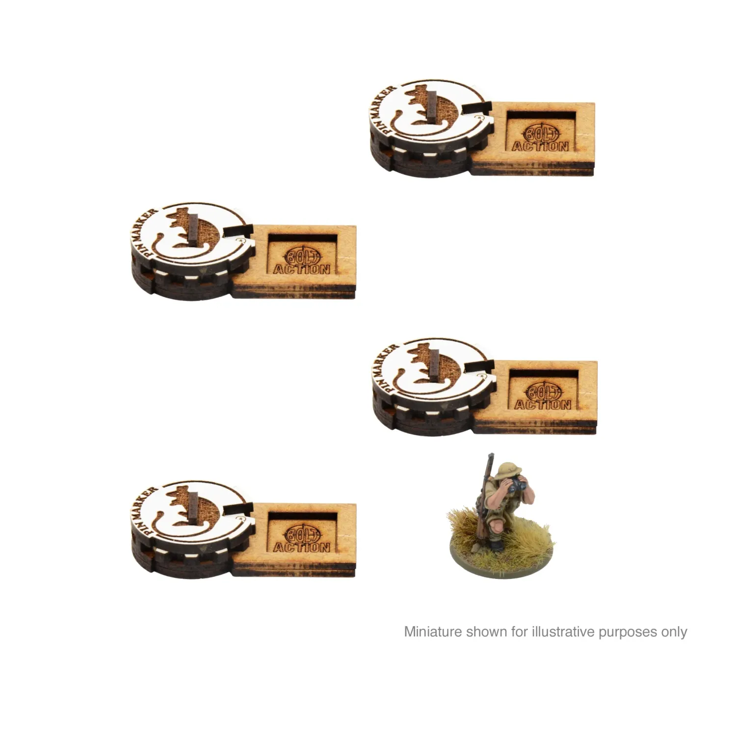 Bolt Action MDF Unit Pin Markers - British 8th Army 'Desert Rats'- Bolt Action Bolt Action MDF Unit Pin Markers - British 8th Army 'Desert Rats'- Bolt Action