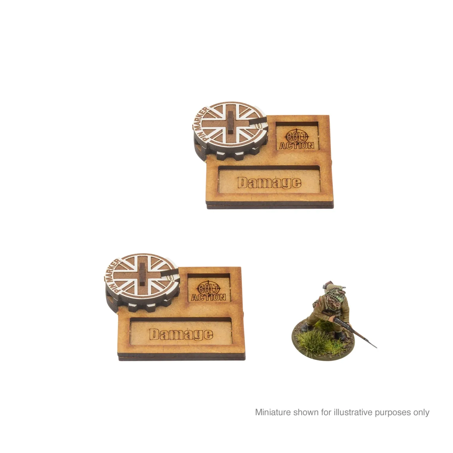 Bolt Action MDF Vehicle Pin Markers - Great Britain - Bolt Action