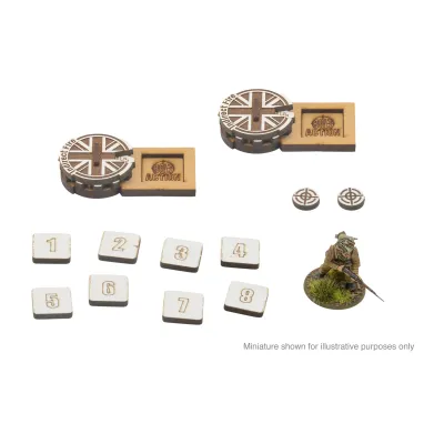 Bolt Action MDF Artillery Zeroing In Markers - Great Britain - Bolt Action