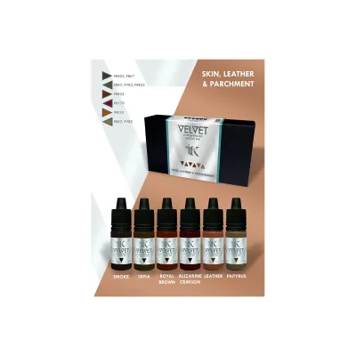Velvet Inks Skin, Leather & Parchment (6x15mL) - Kimera Colors