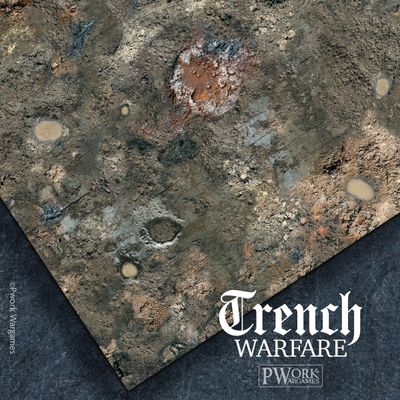 Trench Warfare 3x3 - Wargames Terrain Mat - Rubber Neoprene - PWork Wargames Spielmatte