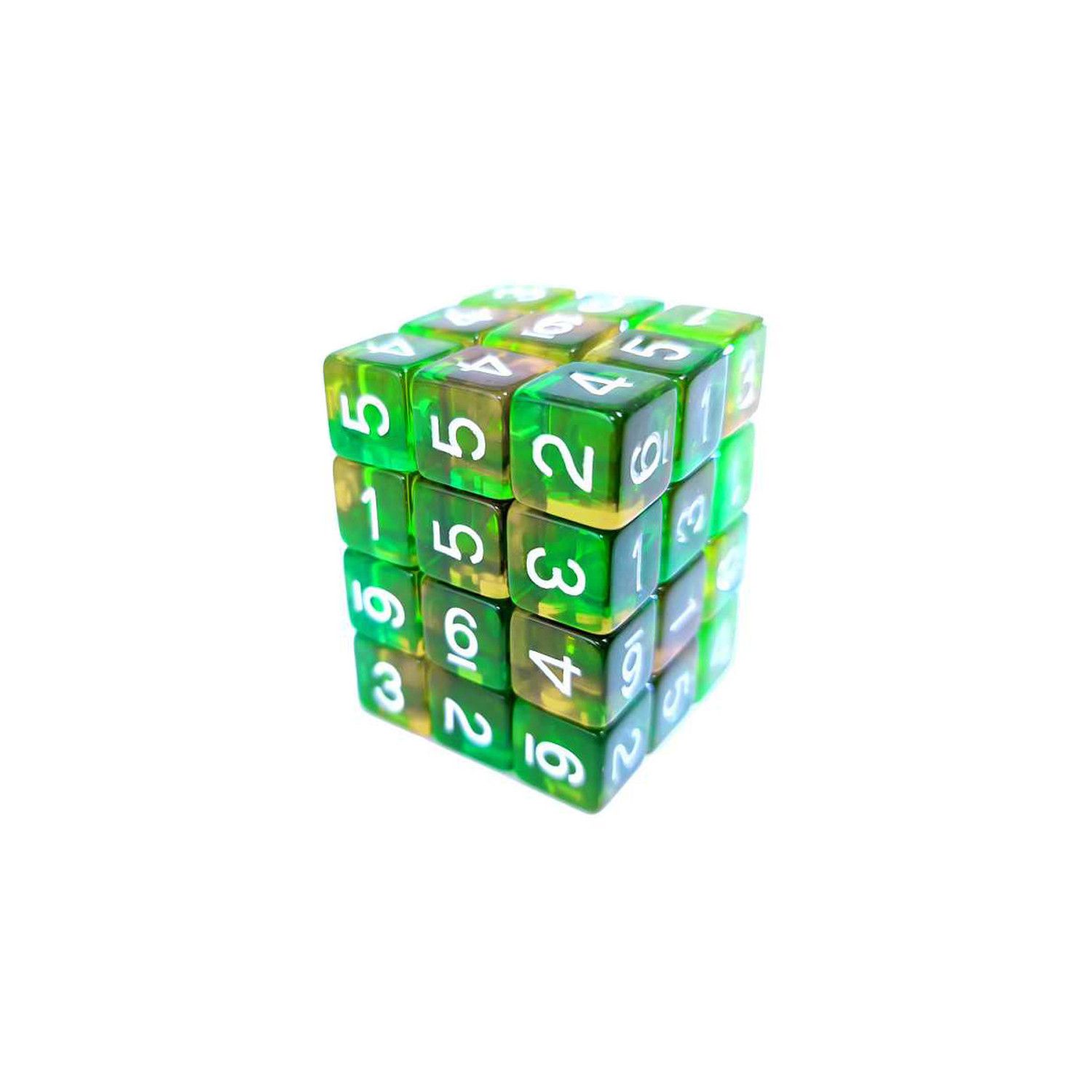 36x W6 12mm Spielwürfel (D6 Dice) - Orange/Grün Transparent 36x W6 12mm Spielwürfel (D6 Dice) - Orange/Grün Transparent