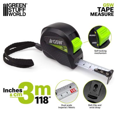 GSW Tape Measure – Centimeters and Inches - Massband - Greenstuff World