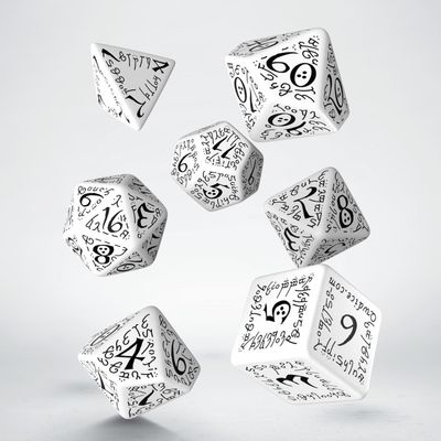 Elvish White & black Dice Set - Q-Workshop