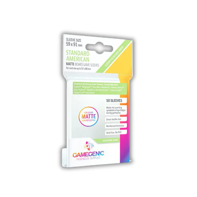 Gamegenic Matte Standard American-Sized Sleeves Clear 59x91mm - Clear (50)