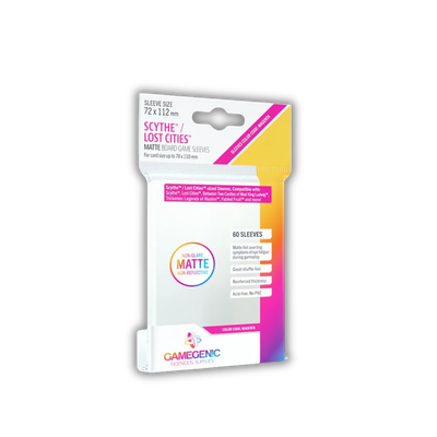 Gamegenic Matte Scythe/Lost Cities Sleeves Clear 72 x 112 mm - Clear (50 Sleeves)