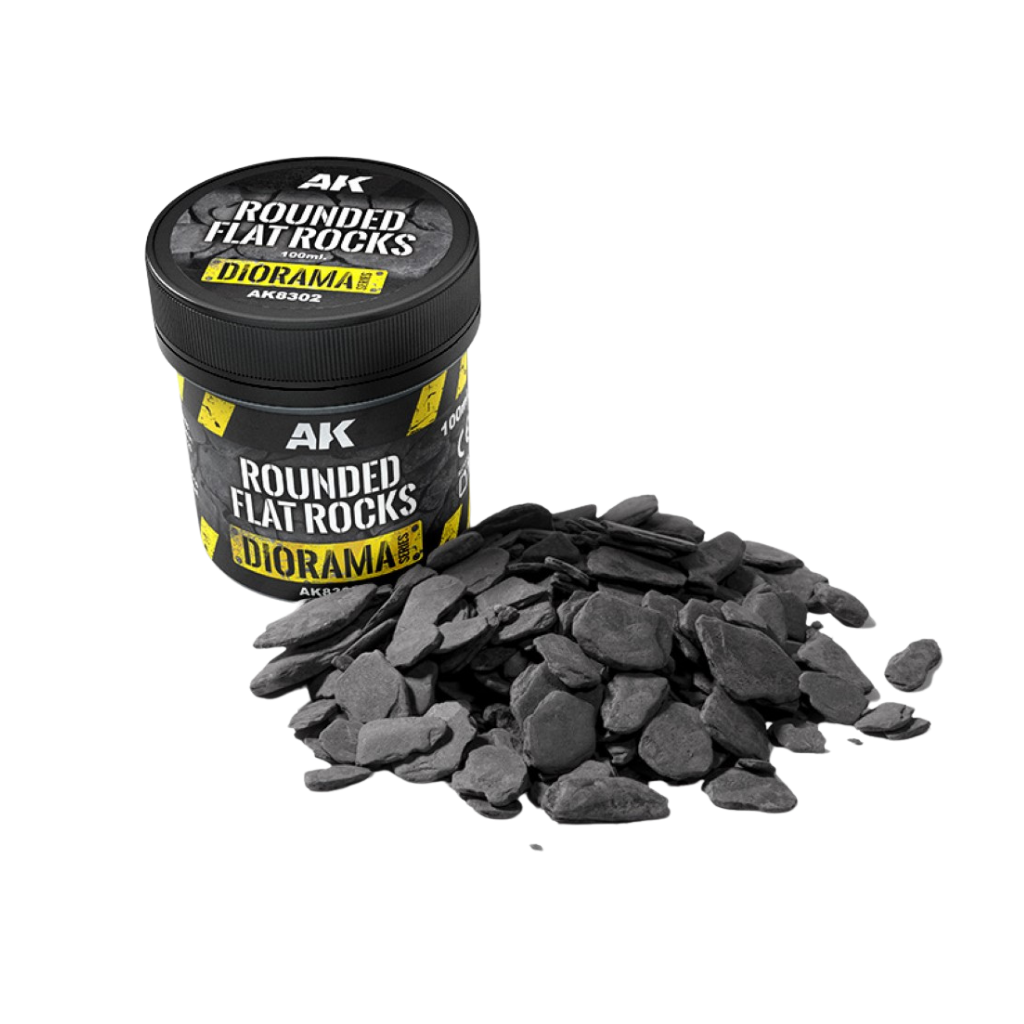 Rounded Flat Rocks - 100ml - Diorama - AK Interactive
