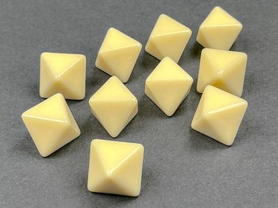 Bag of 10 D8 W8 White Blank Opaque Polyhedral Dice - Chessex