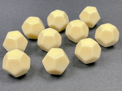 Bag of 10 D12 W12 Ivory Blank Opaque Polyhedral Dice - Chessex Bag of 10 D12 W12 Ivory Blank Opaque Polyhedral Dice - Chessex