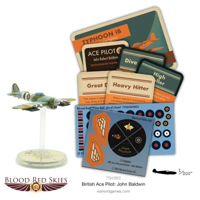 British Ace Pilot: John Baldwin - Blood Red Skies - Warlord Games British Ace Pilot: John Baldwin - Blood Red Skies - Warlord Games