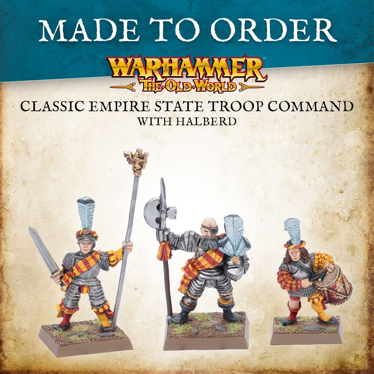 Klassische Kommandoabteilung der Imperialen Staatstruppen mit Hellebarden State Troops CMD/Halberds - Empire of Man - The Old World - Games Workshop