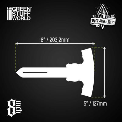 Deep Strike Ruler Template 8" - Fluor Orange - Greenstuff World