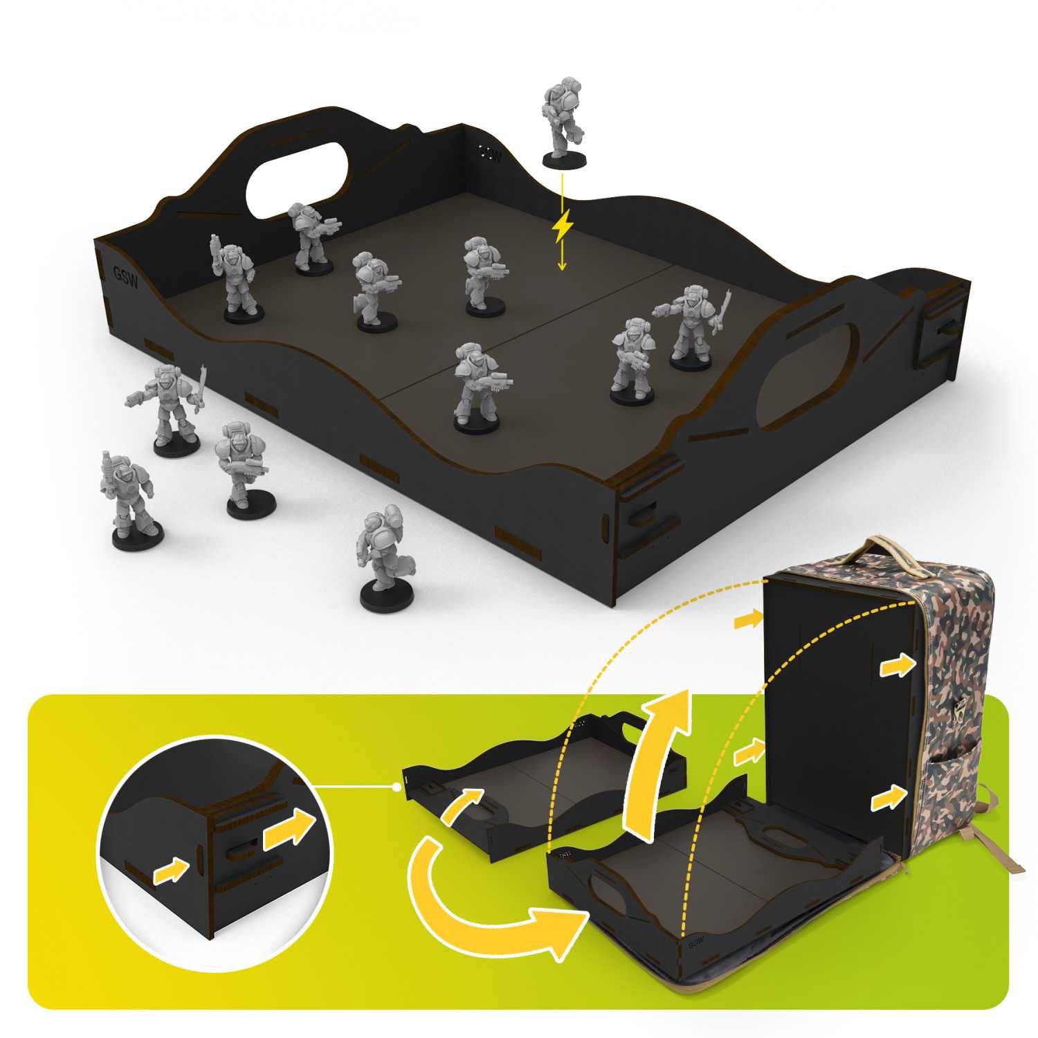 Foldable tournament tray for Army Transport Backpack Rucksack - Greenstuff World