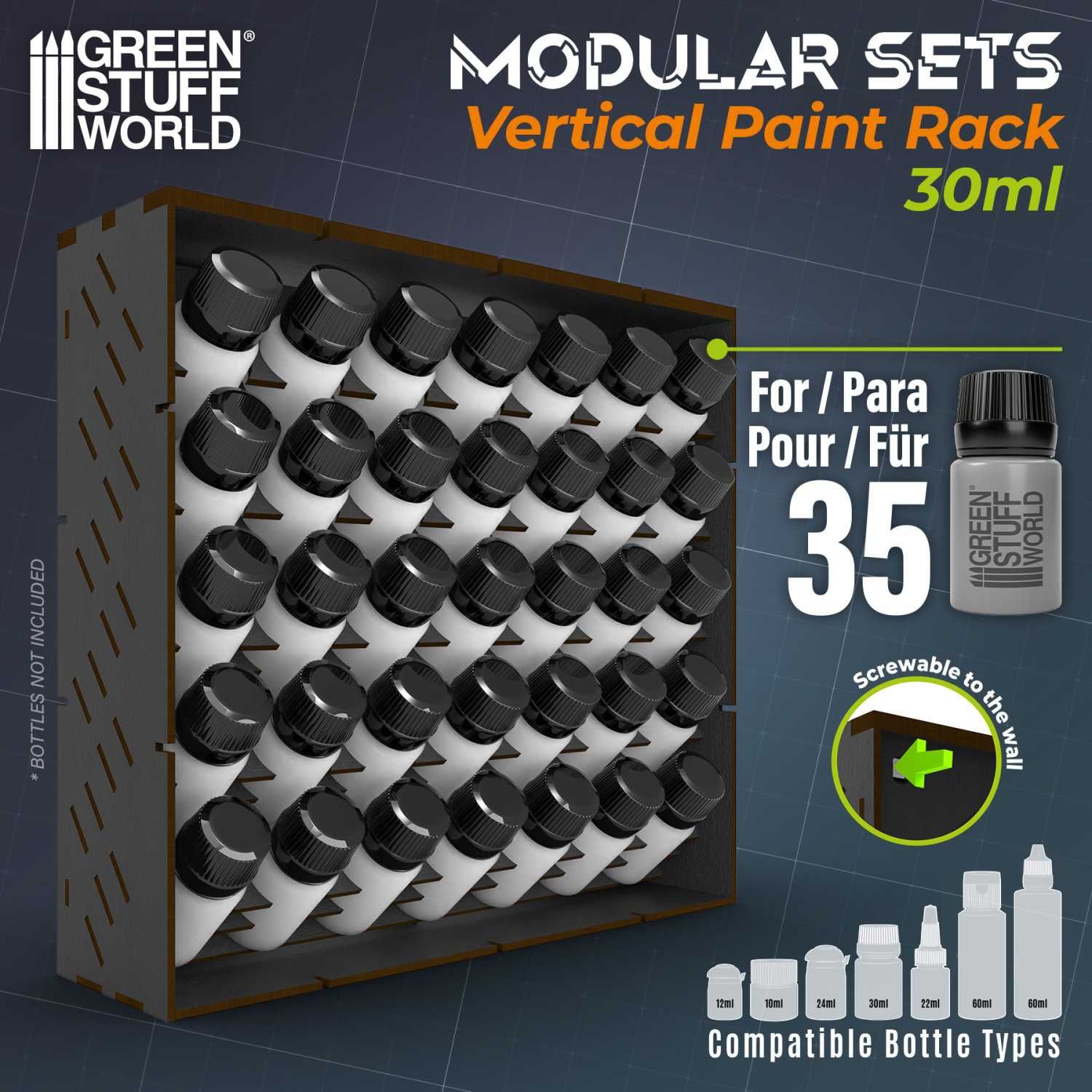 Modular Paint Rack 30ml - VERTICAL Paint Rack - Farbregal Ständer - Greenstuff World Modular Paint Rack 30ml - VERTICAL Paint Rack - Farbregal Ständer - Greenstuff World