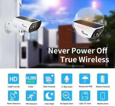 HD CCTV camera solar powered with NVR