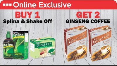 Buy 1 Splina &amp; Shake Off Get 2 Ginseng Coffee
