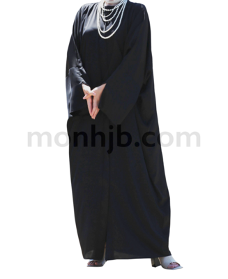 Abaya faracha noir en satin