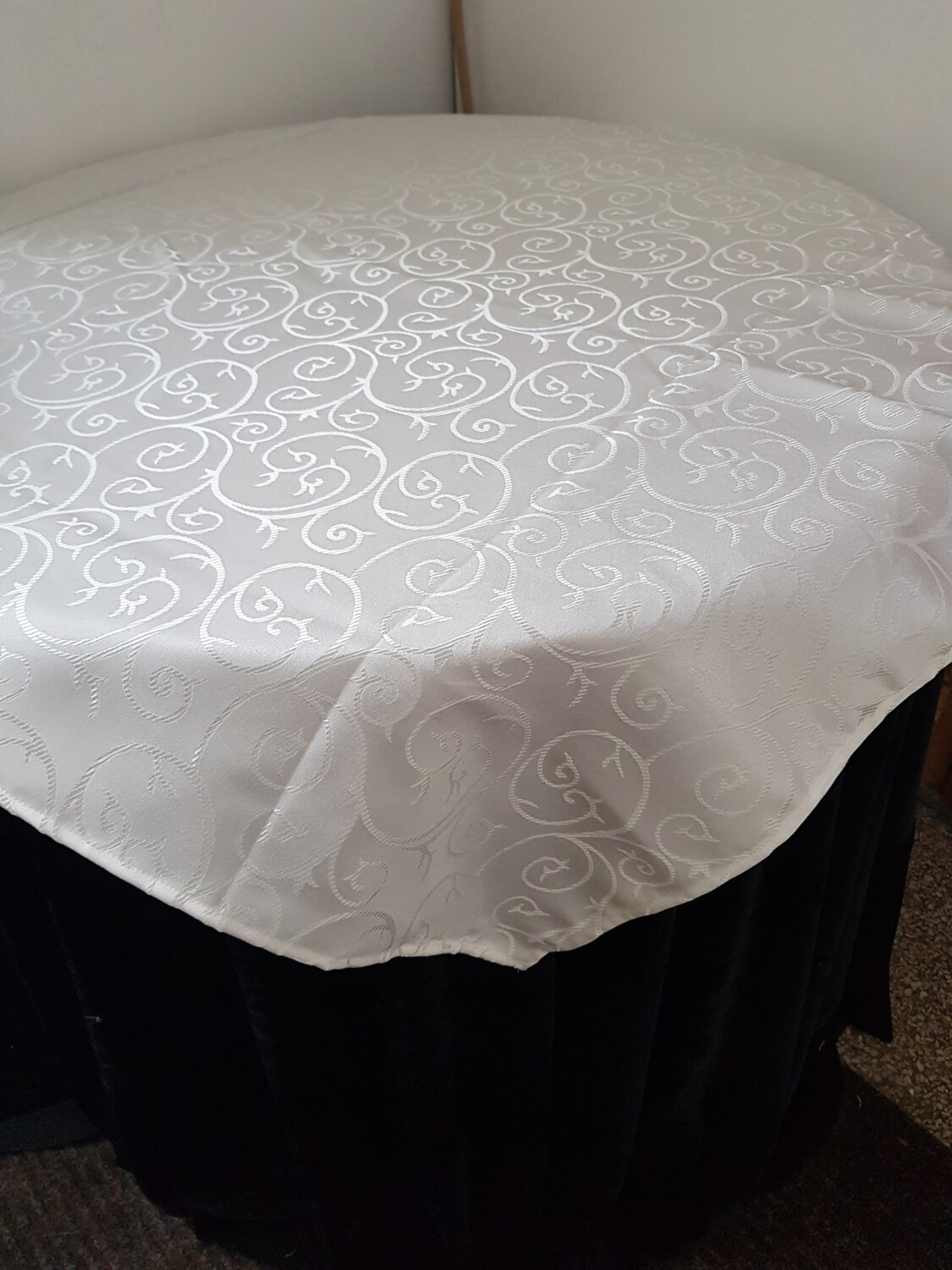Față masă / napron brocart ivory cerculete