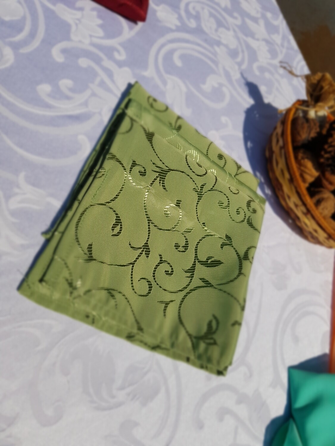 Servet brocard verde 40x40 cm