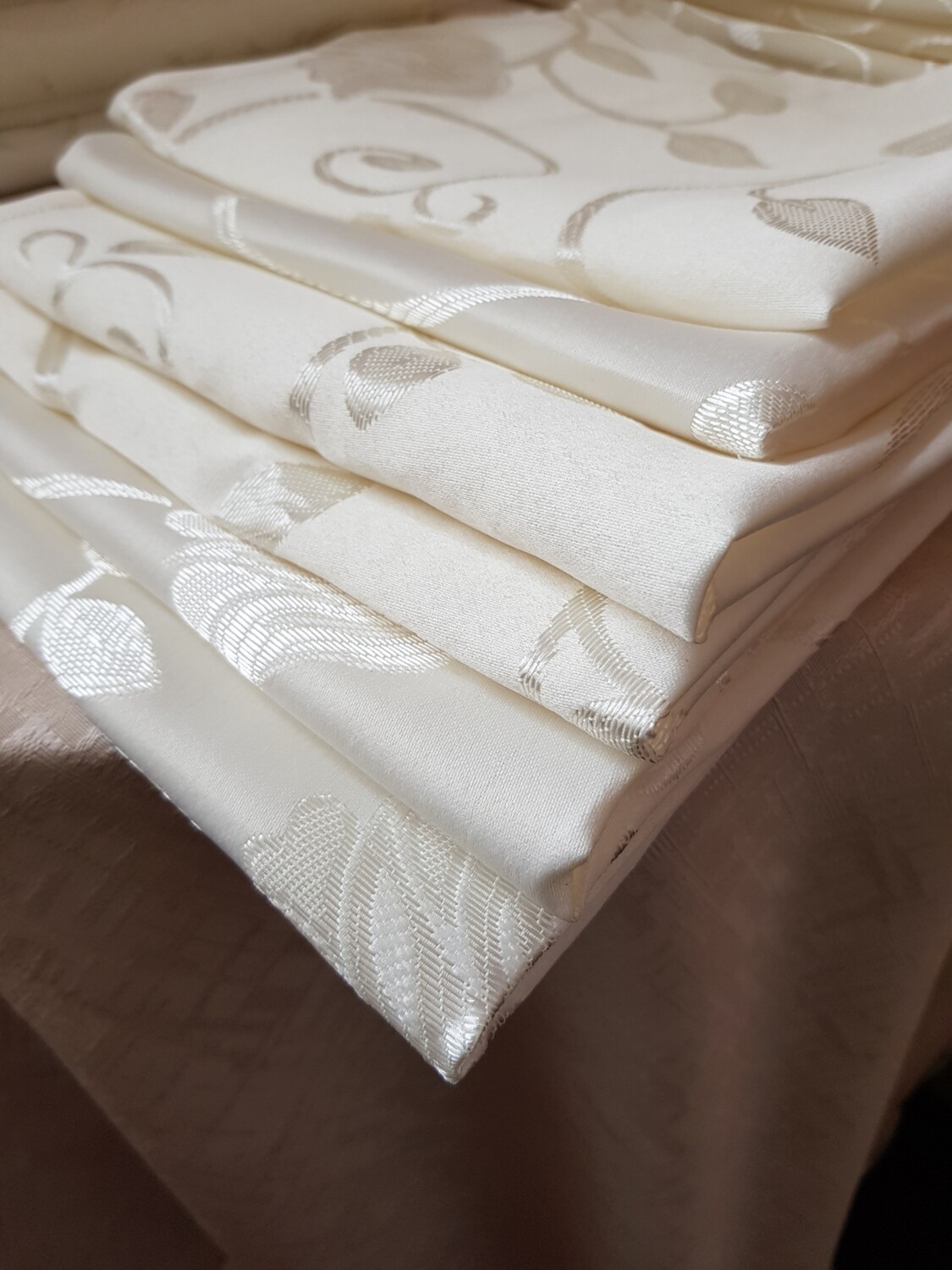 Servet brocart ivory model lalea, 30x30 cm