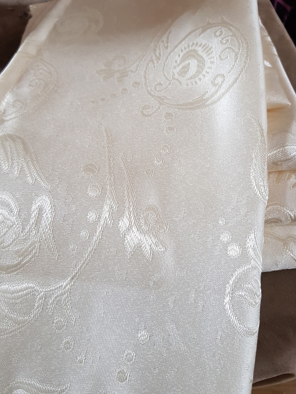 Servet brocart ivory crem 30x30 cm