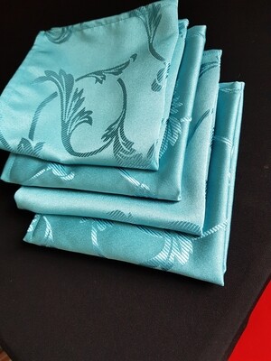 Servet 30x30 cm brocart albastru turcoaz