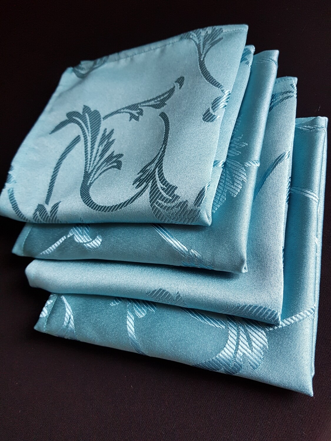 Servet 30x30 cm brocart albastru turcoaz