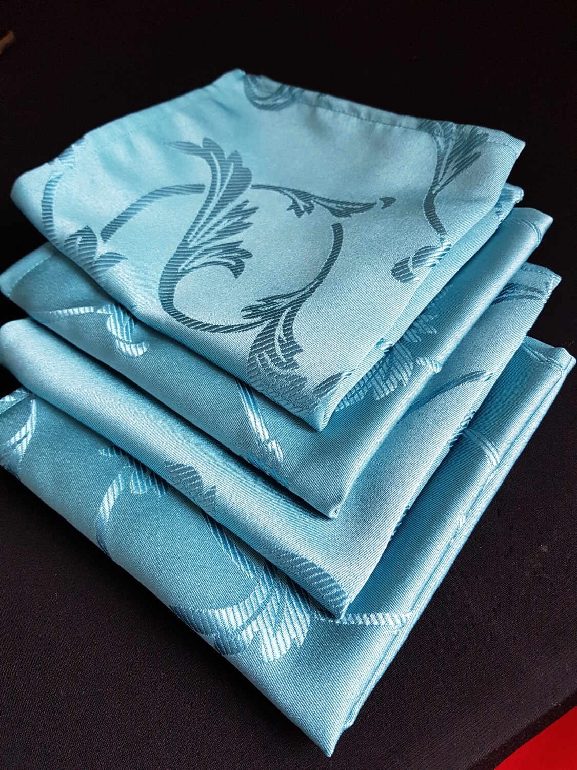 Servet 30x30 cm brocart albastru turcoaz