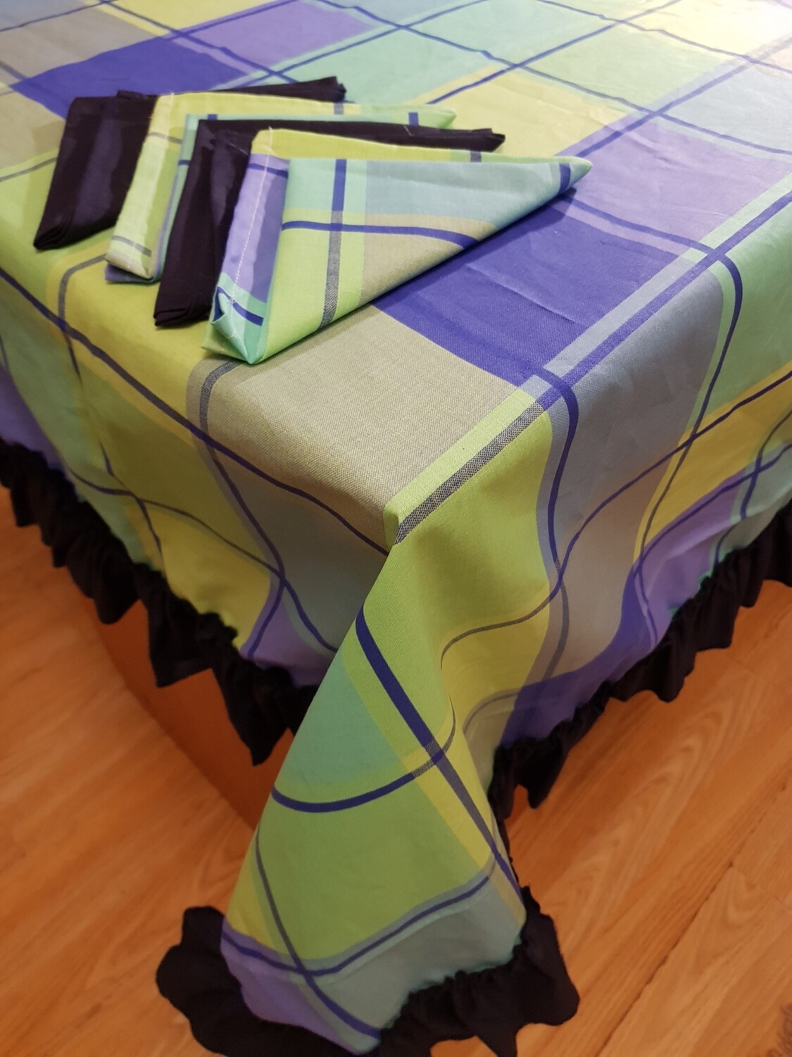 Fata masa bumbac subtire - carouri 140x140 cm