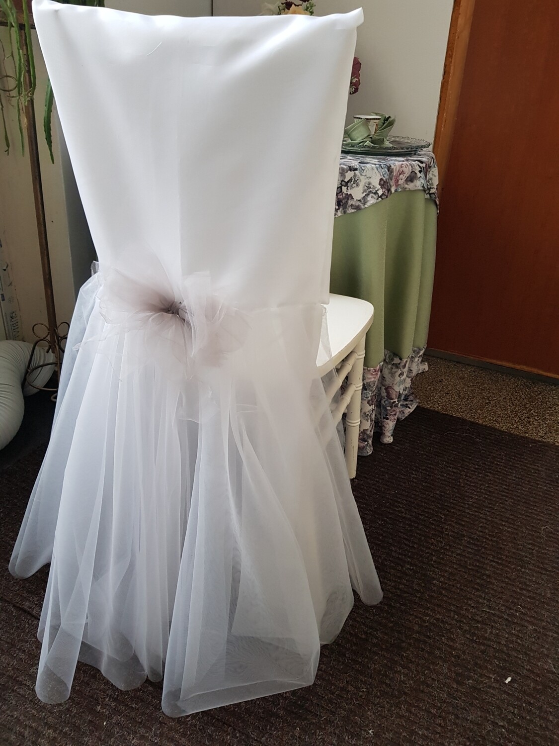 Husa spatarul scaunului tafta &amp;tulle