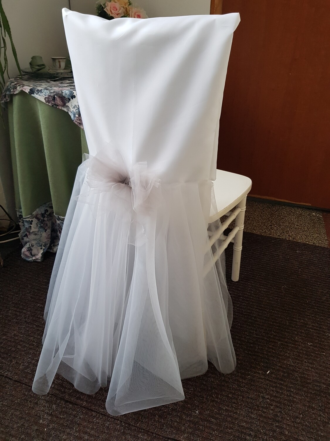 Husa spatarul scaunului tafta &amp;tulle