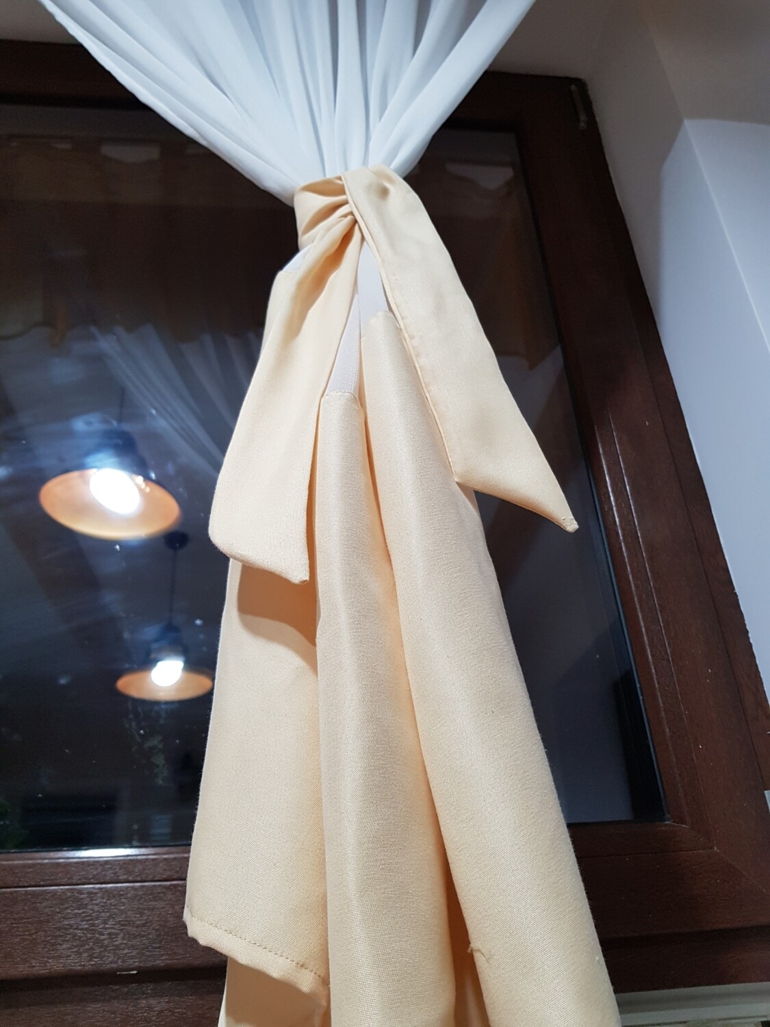 Perdea bucatarie alb &amp; crem
