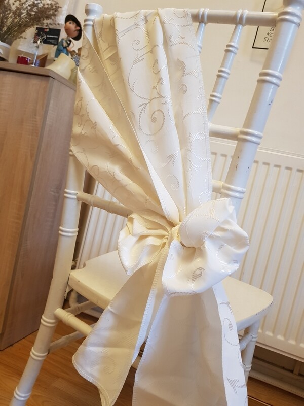 Esarfe 40x180 cm brocard ivory