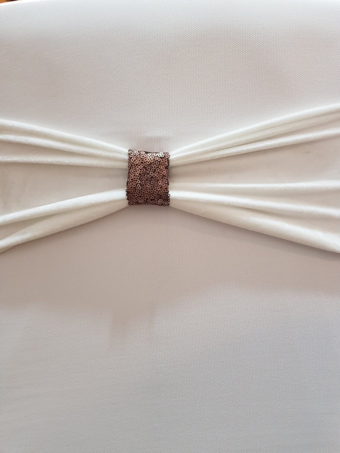 Esarfa elastica ivory light cu inel maro