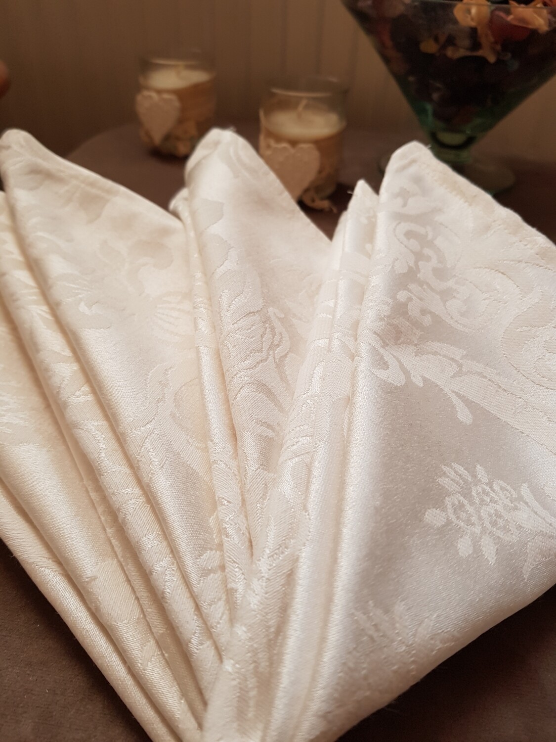 Servet 36x36 cm, damasc ivory