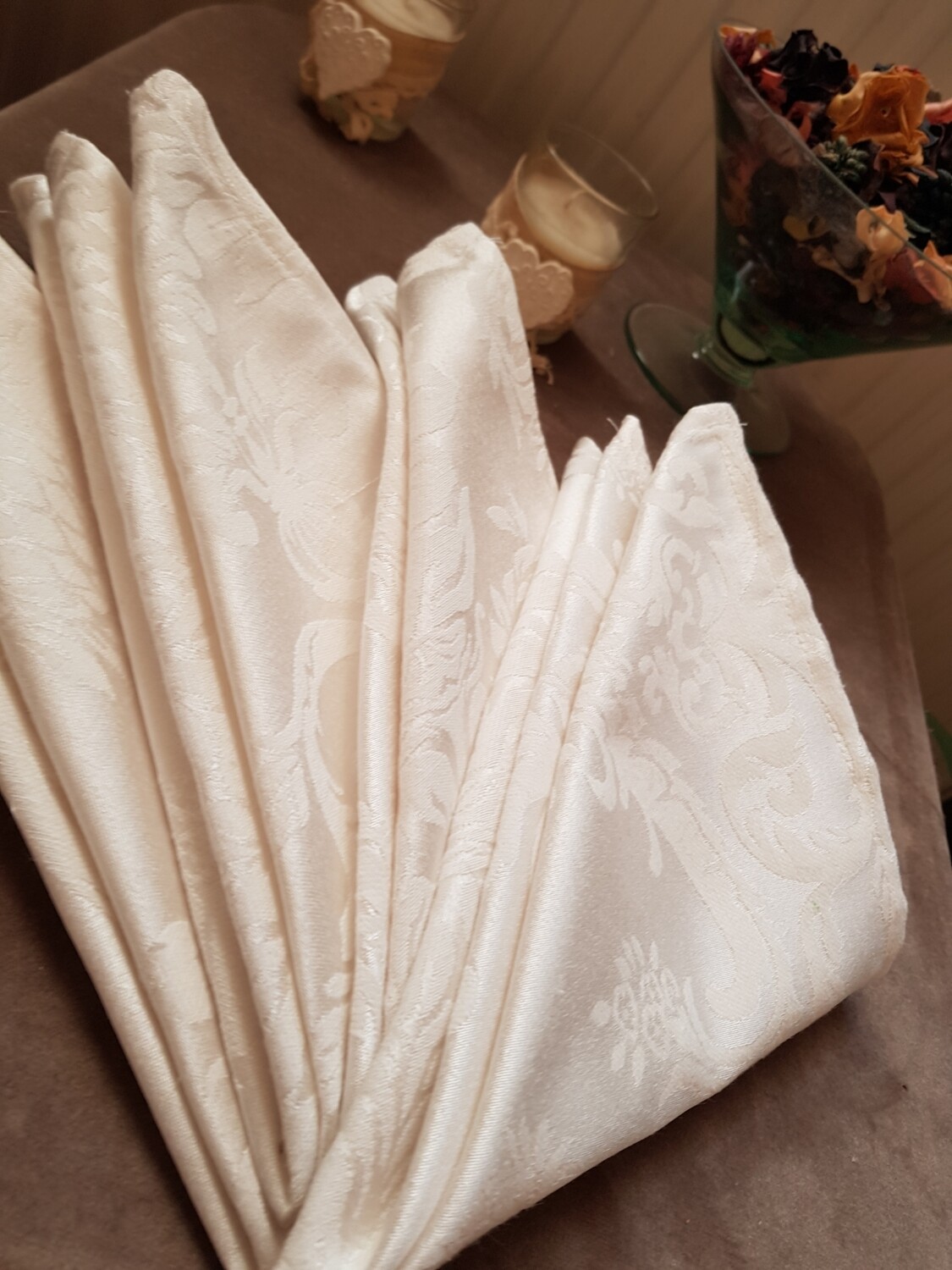 Servet 36x36 cm, damasc ivory