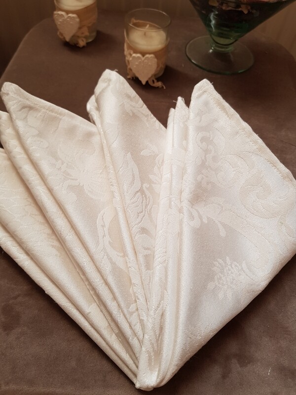 Servet 36x36 cm, damasc ivory