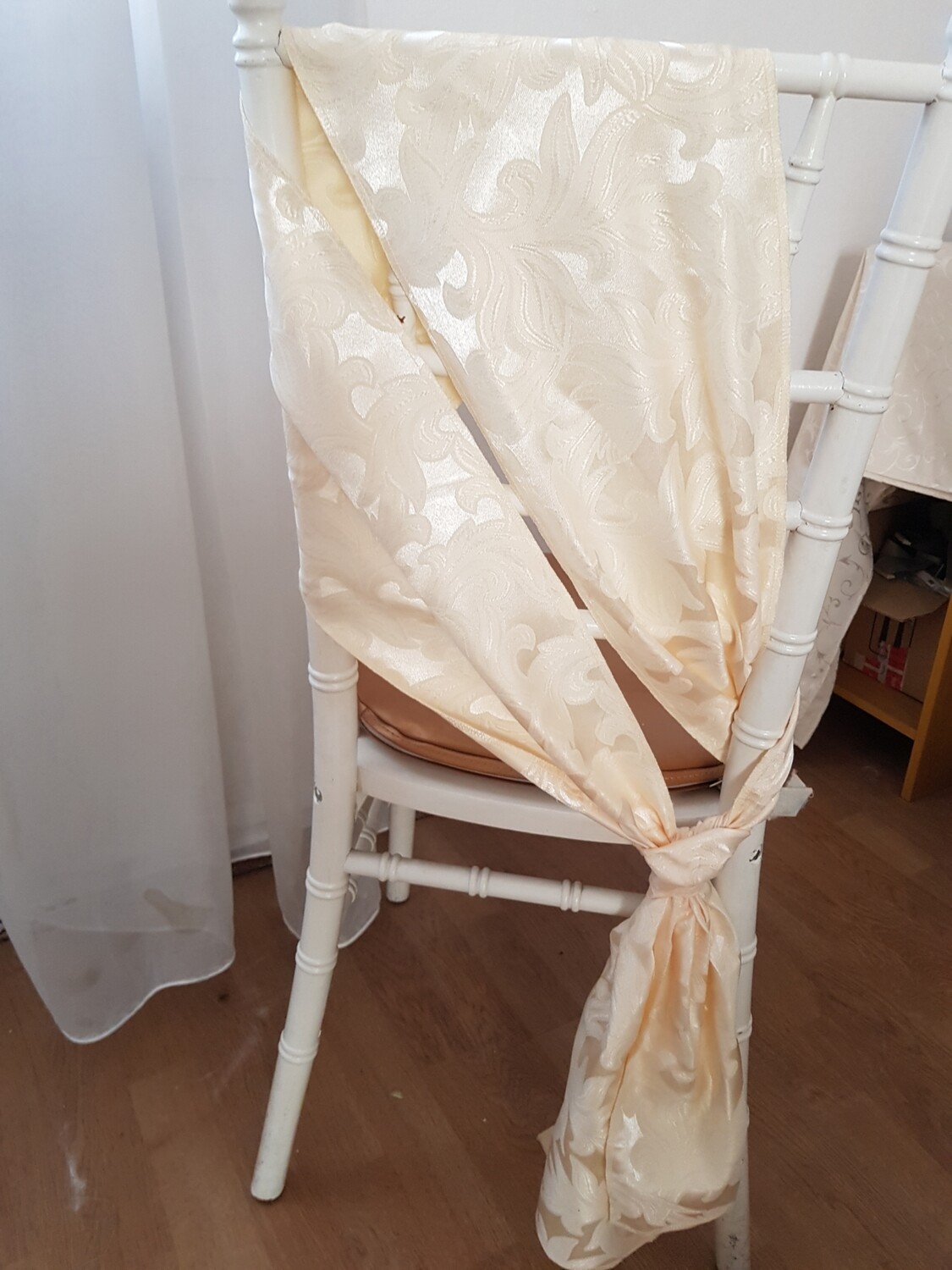 Esarfe 23x210 cm, brocard crem